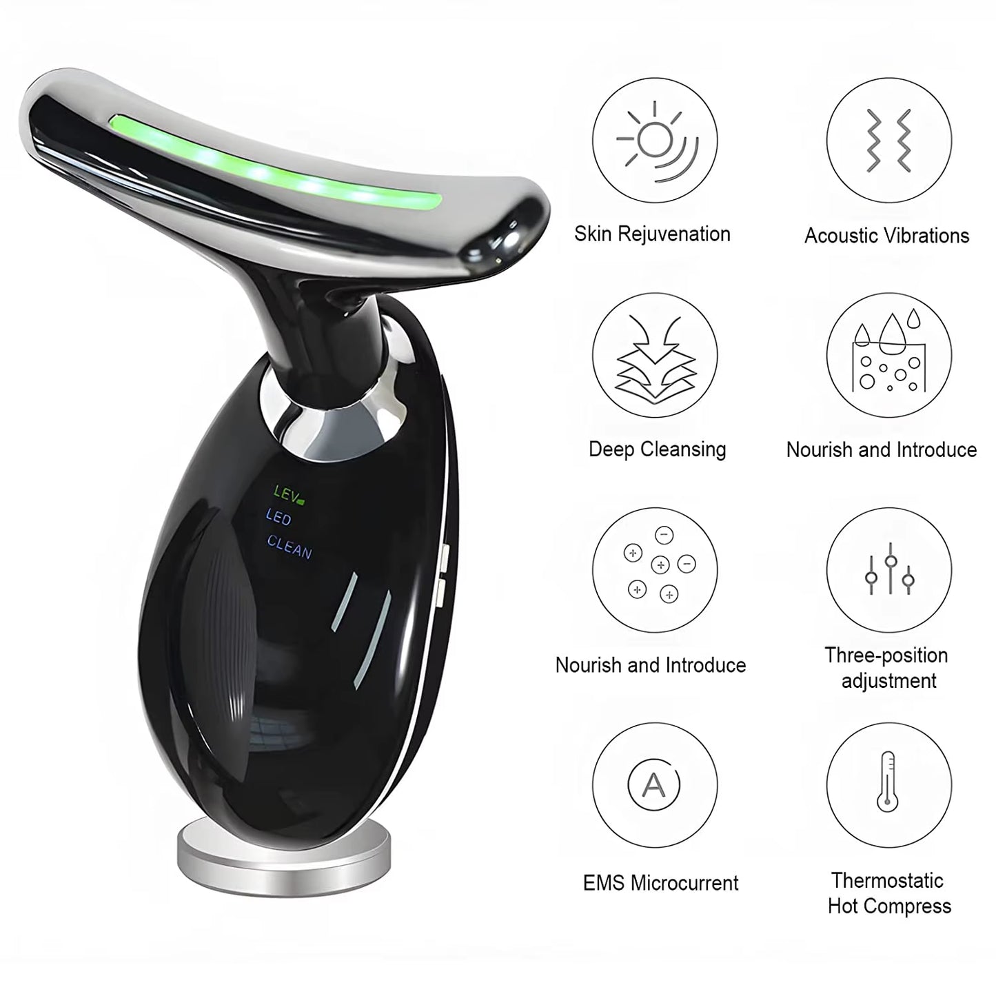 Red Light LED Facial Massager IPL Skin Rejuvenation Neck Lifting Tightening Machine Face Beauty Device Double Chin Remover