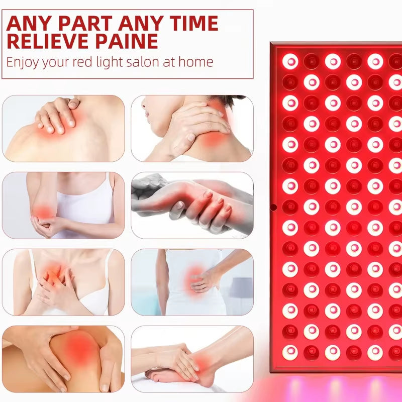 LED Red Light Therapy Panel Lamp for Facial anti Aging Skin Care Beauty 225 LED Light Body Pain Relief Physical Therapy Tools