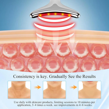 Red Light LED Facial Massager IPL Skin Rejuvenation Neck Lifting Tightening Machine Face Beauty Device Double Chin Remover