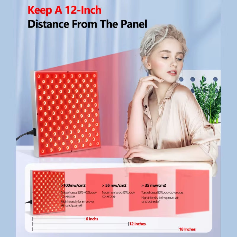 LED Red Light Therapy Panel Lamp for Facial anti Aging Skin Care Beauty 225 LED Light Body Pain Relief Physical Therapy Tools